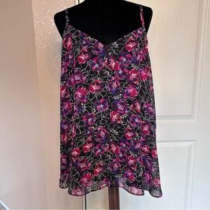 Torrid Sophie Black with Pink Florals Lined Camisole Blouse Size 3 (3X)